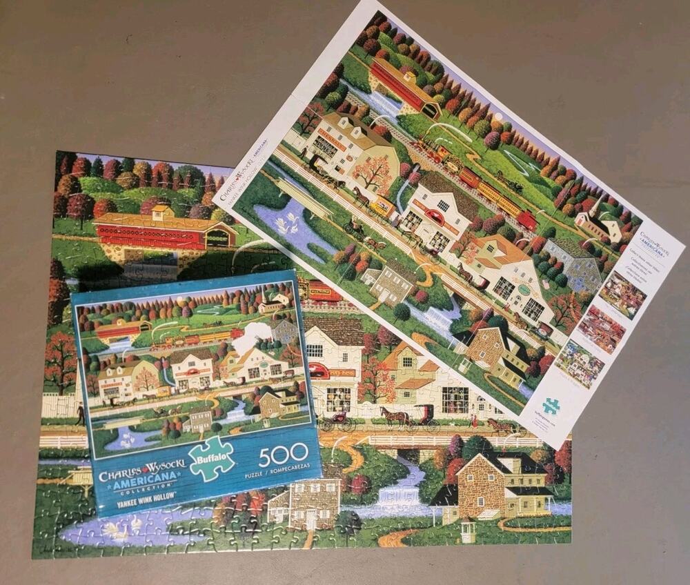 Charles Wysocki Yankee Wink Hollow Jigsaw Puzzle 1000 Piece Buffalo + Poster